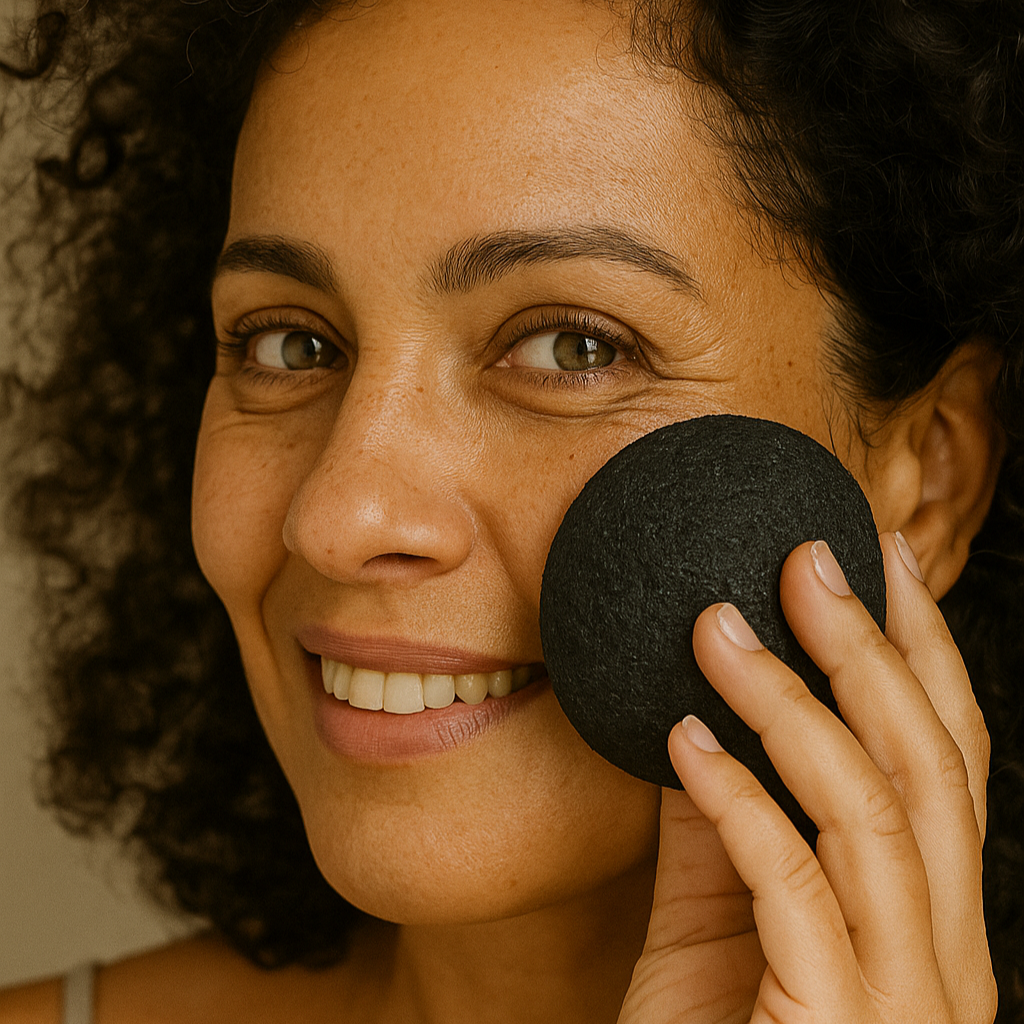 Pack 3 éponges Konjac, Charbon, Thé vert